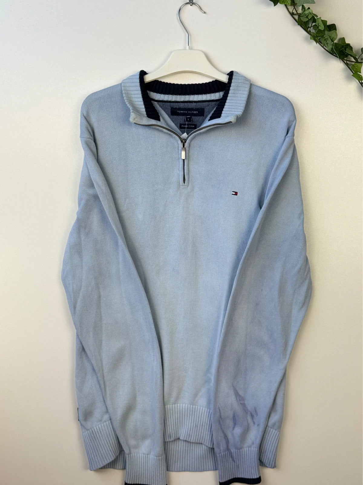 Tommy Hilfiger Quarter-Zip Light Blue L