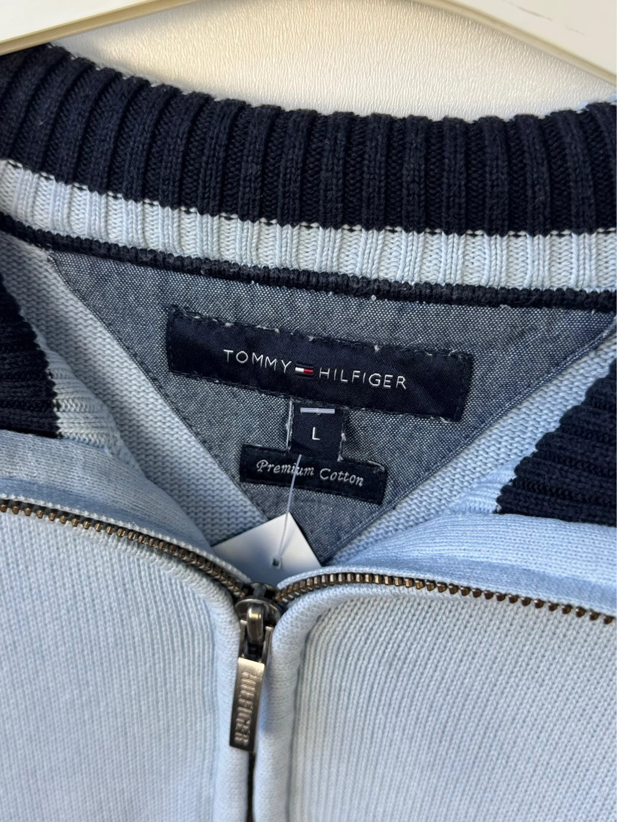 Tommy Hilfiger Quarter-Zip Light Blue L