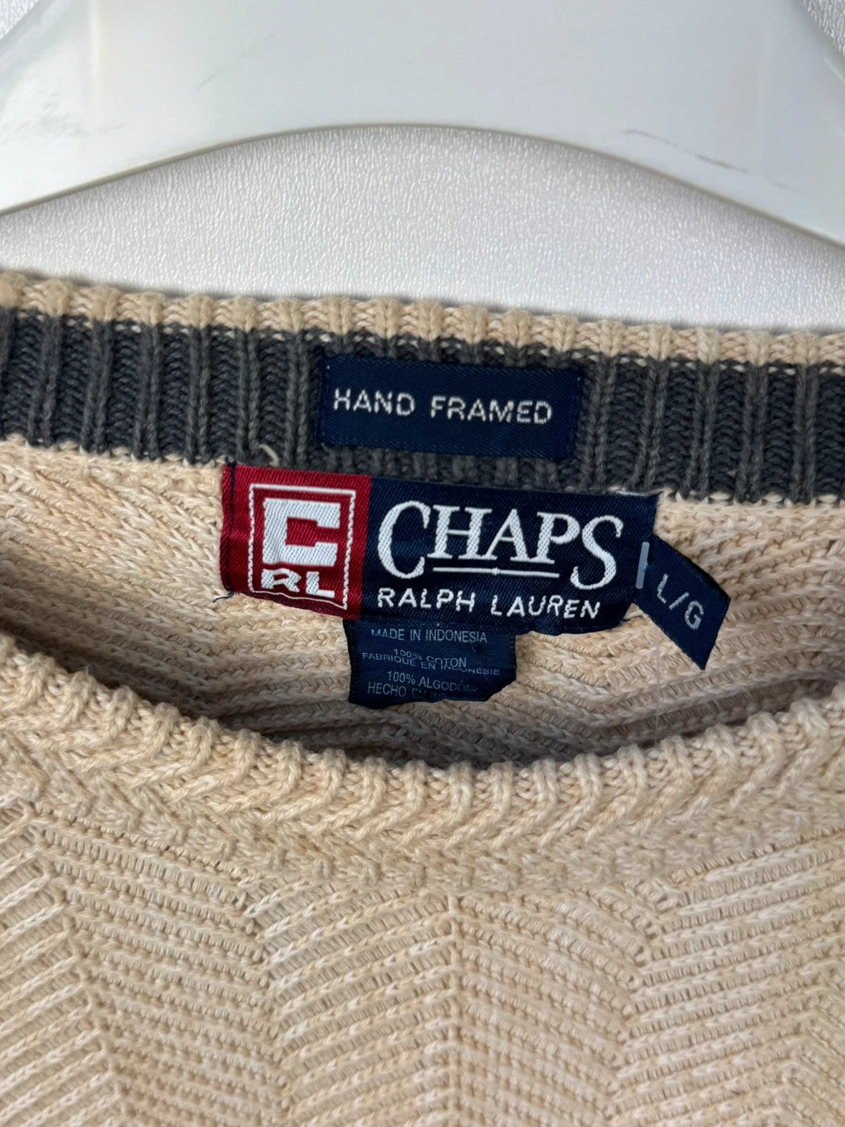 Ralph Lauren Chaps Sweater Creme L