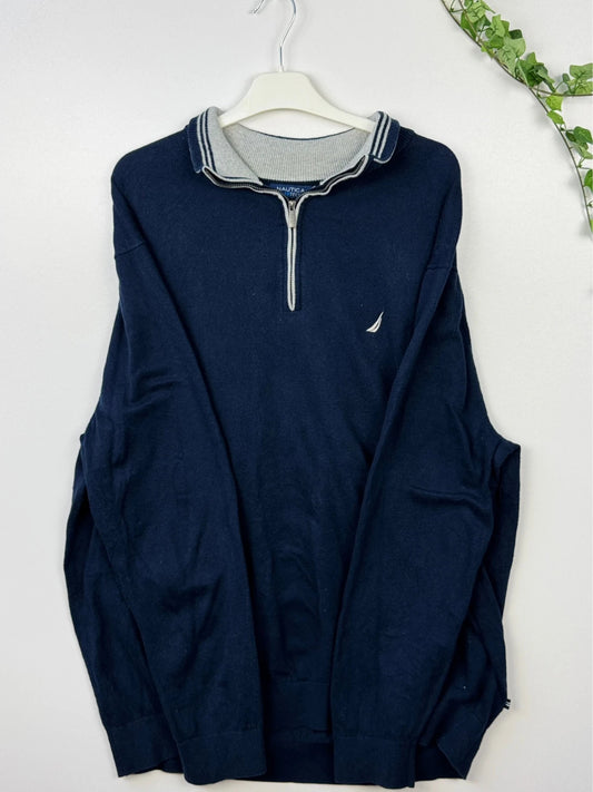 Nautica Quarter-Zip Navy-Blue XXL