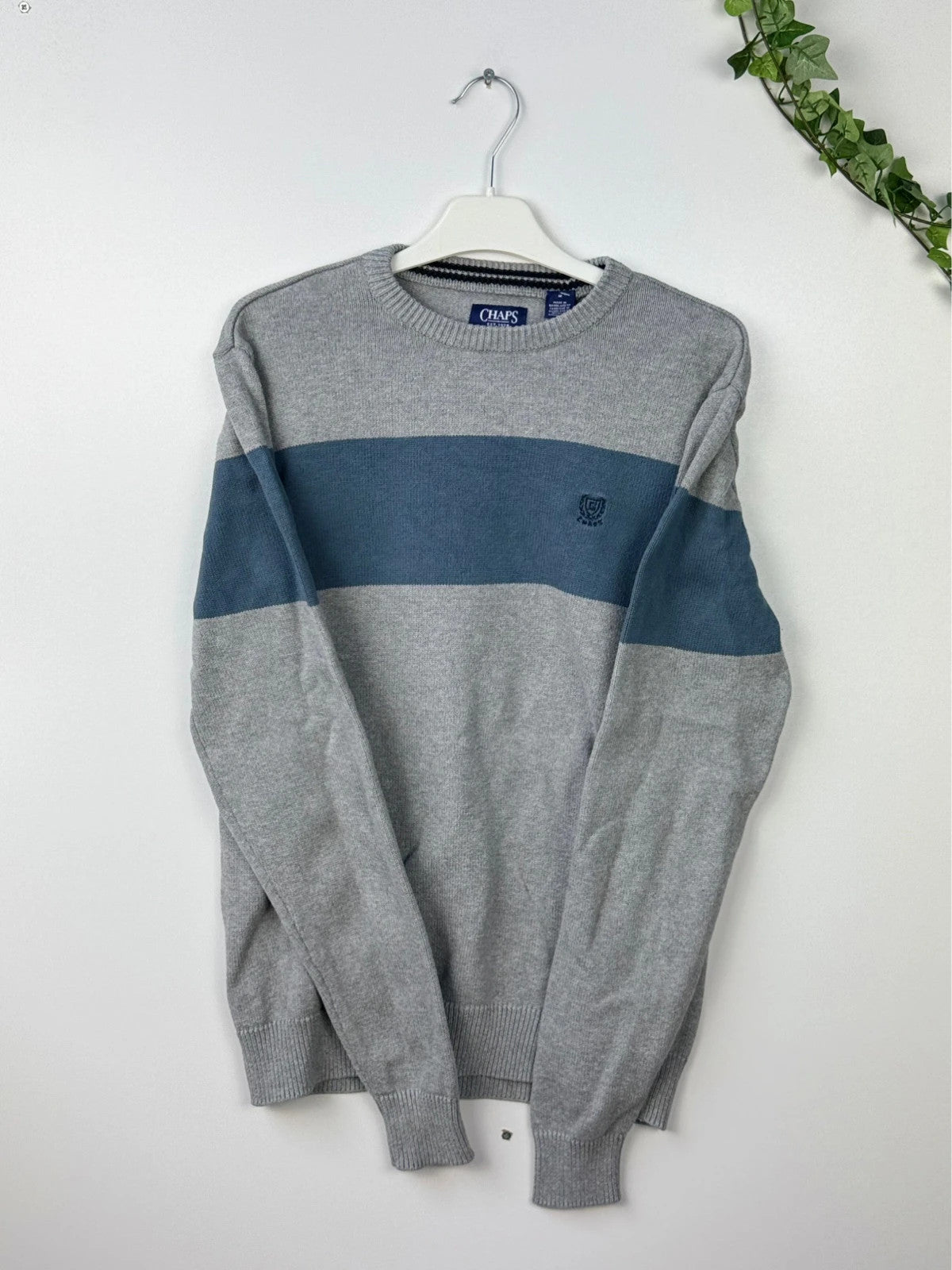 Ralph Lauren Chaps Sweater Grey/Blue M