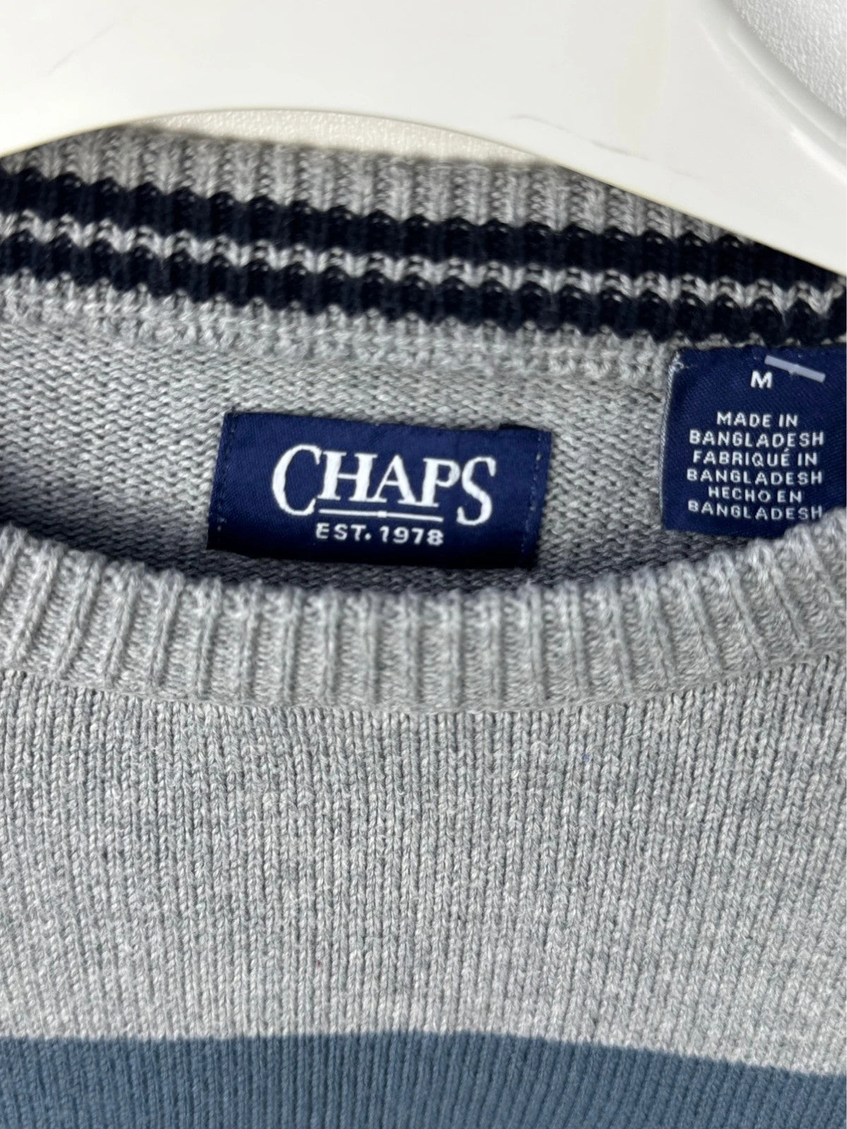 Ralph Lauren Chaps Sweater Grey/Blue M